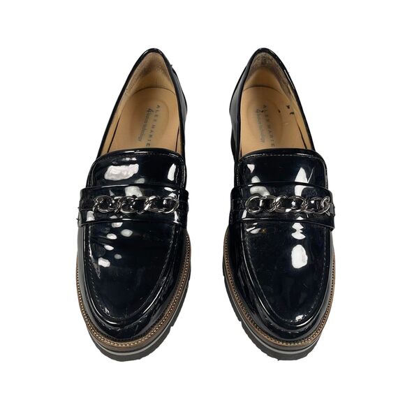 Alex Marie PLATFORM LOAFERS Size 9 Womens Chain Goth Black Patent Grensley Shoes - Picture 11 of 11